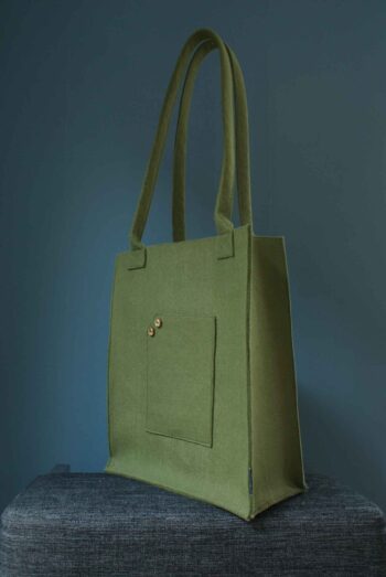 Shopper army green grote tas donkergroen army groen kleur Goudenlaantje 1