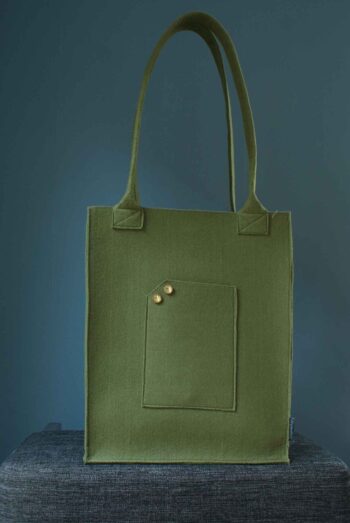 Shopper army green grote tas donkergroen army groen kleur Goudenlaantje